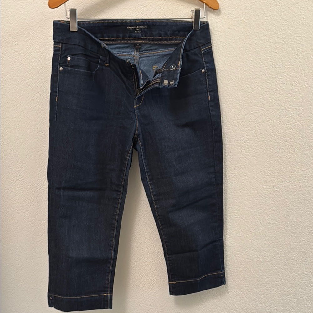 Banana Republic Blue Cropped Jeans with Rolled Hem